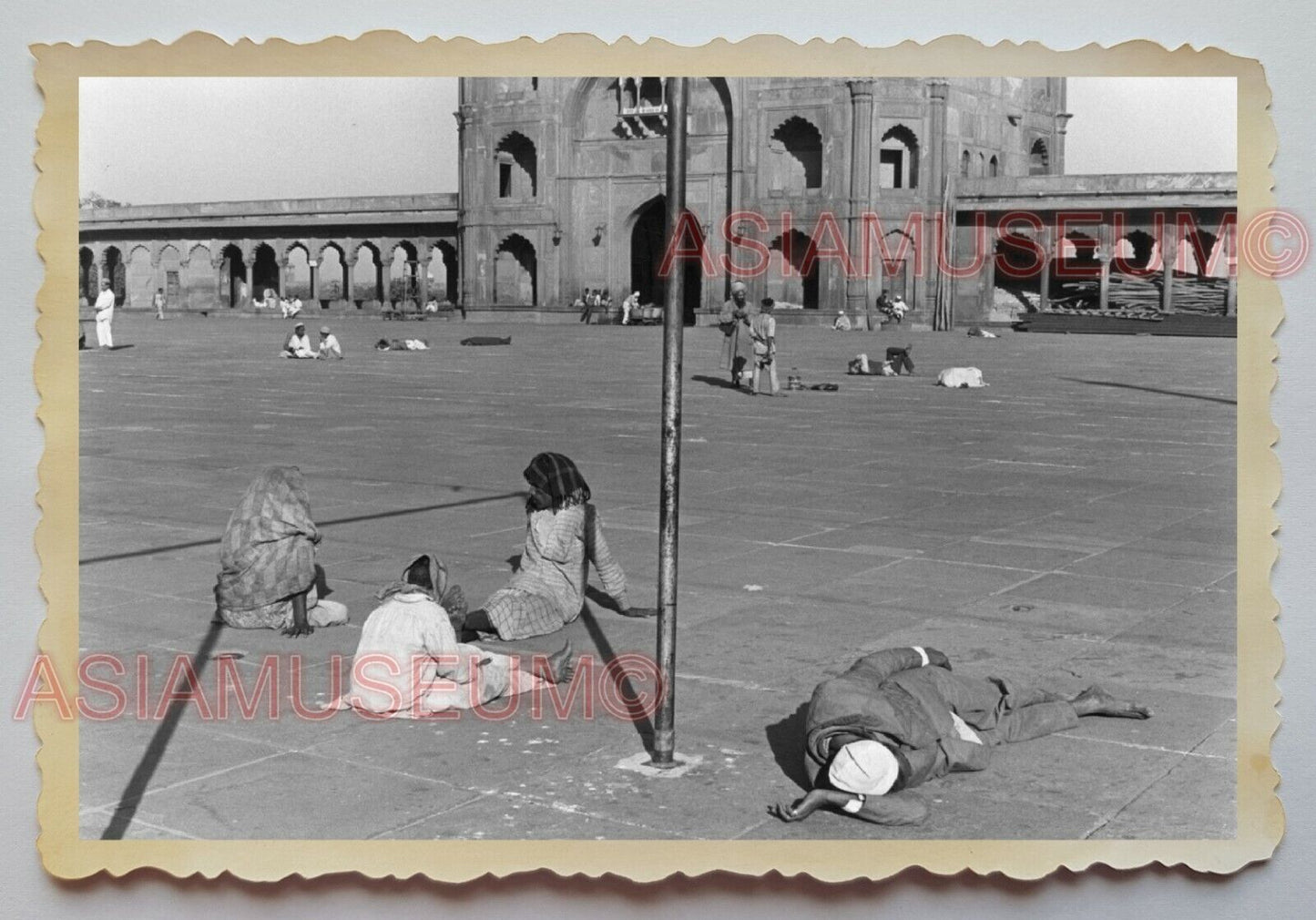 1940s Calcutta STREET SCENE CASTLE ANCIENT TEMPLE B&W  Vintage INDIA Photo #1108