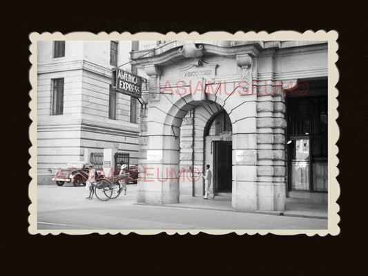 40s America Express Building Rickshaw Des Voeux Road Hong Kong Photo 香港老相片 #1855