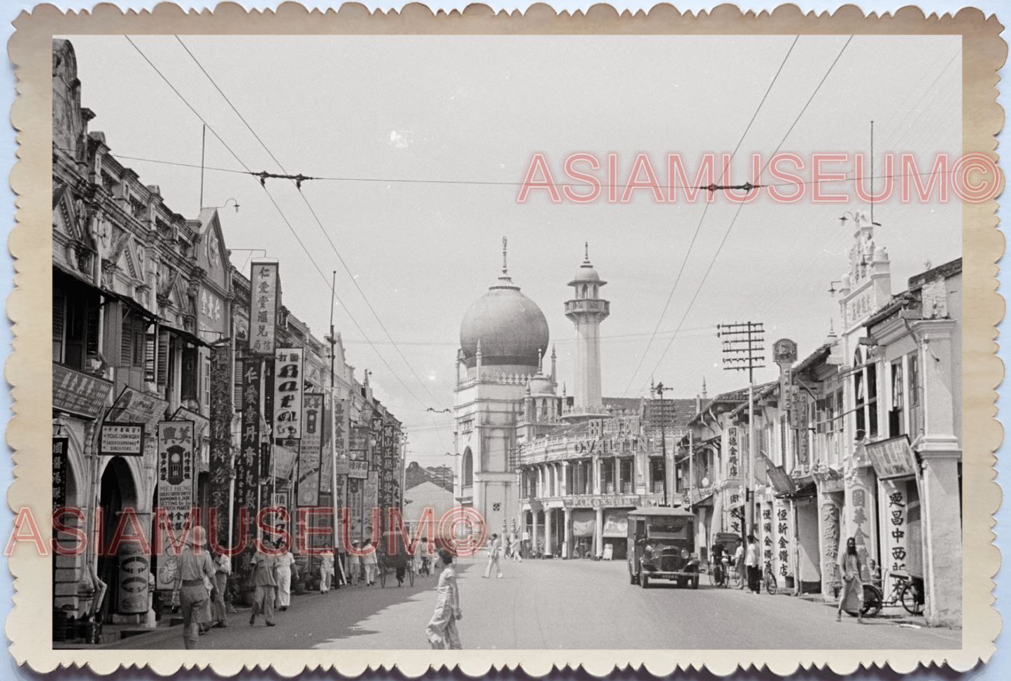 WW2 War Masjid Sultan Mosque Arab Street Beach Road Car Singapore Photo 17831