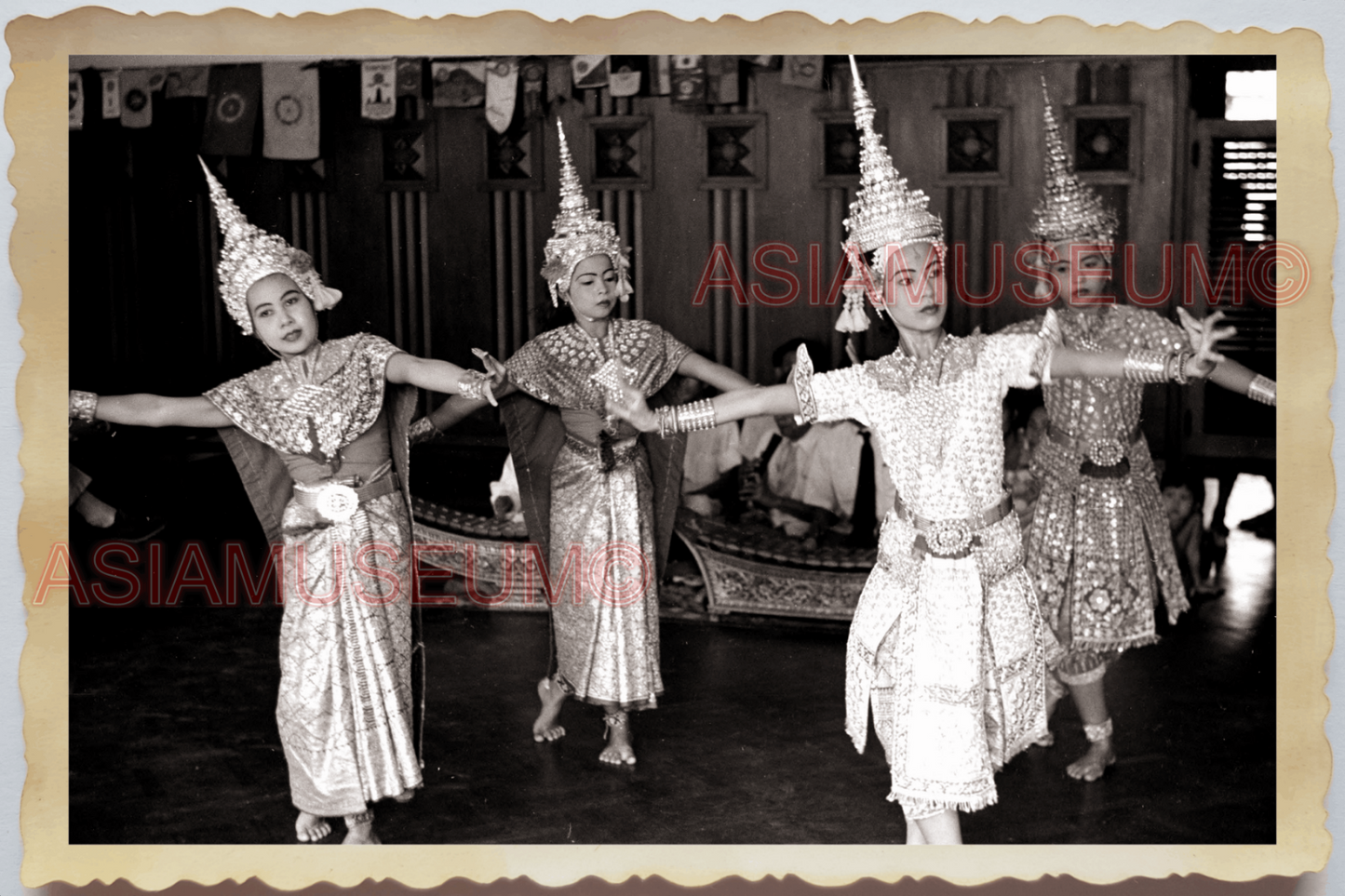 50s THAILAND BANGKOK TRADITIONAL DANCE KHON MUSIC ORCHESTRA Vintage Photo 28767