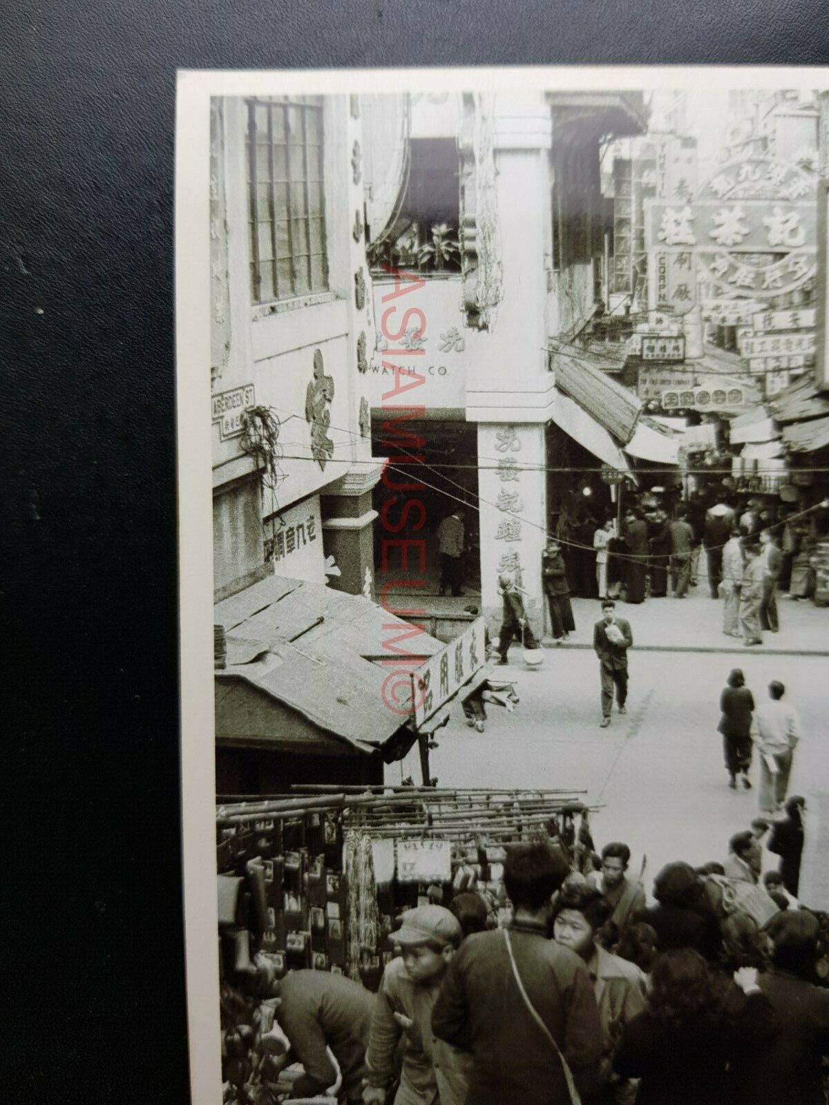 Pottinger Street Central Steps Market Vintage Hong Kong Photo Postcard RPPC 1801