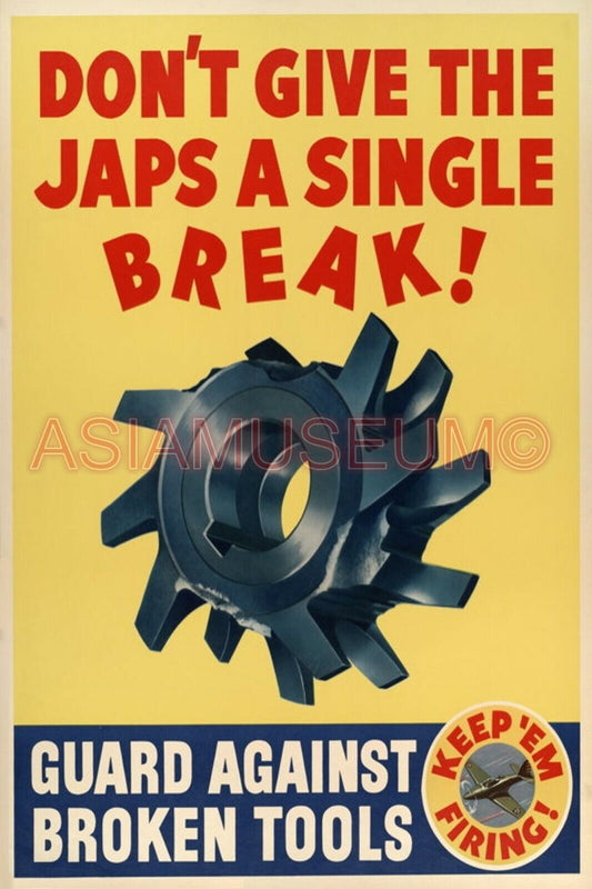 1942 WW2 USA AMERICA GUARD AGAINST BROKEN TOOLS JAPAN PLANE PROPAGANDA Postcard