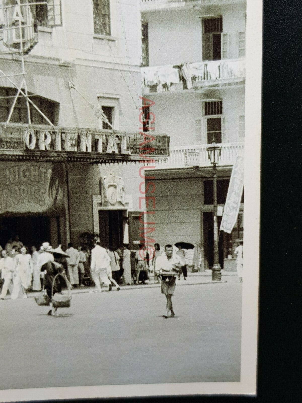 Wan Chai Oriental Movie Cinema Theater Men Vintage Hong Kong Photo RPPC Postcard