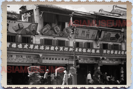 WW2 BRITISH SHOP BUILDING MERCHANT SIGNS RICKSHAW VINTAGE SINGAPORE PHOTO 34781