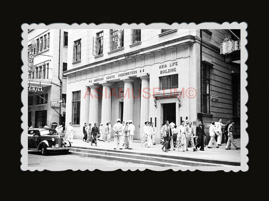 1950s ASIA LIFE BUILDING CAR BRITISH INDIA GUARD Vintage Hong Kong Photo #1343