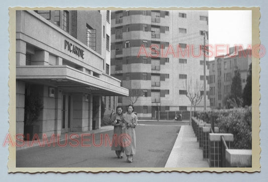 WOMEN Picardie Hotel THE BUND WAR B&W Vintage China Shanghai Photo 中国上海老照片 #119