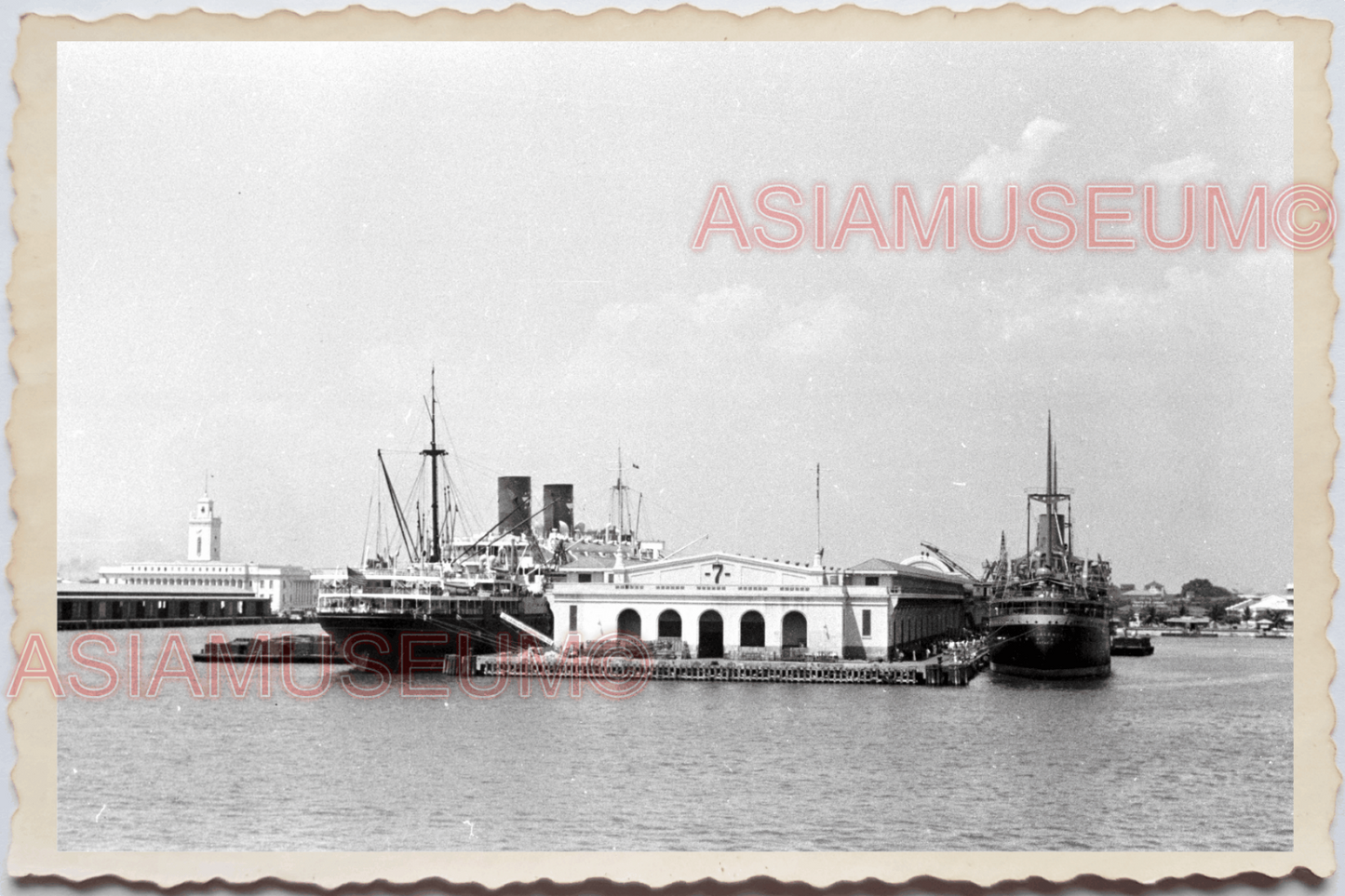 50s PHILIPPINES MANILA SHIP FERRY CRUISE DOCK BAY PORT PIER Vintage Photo 27744