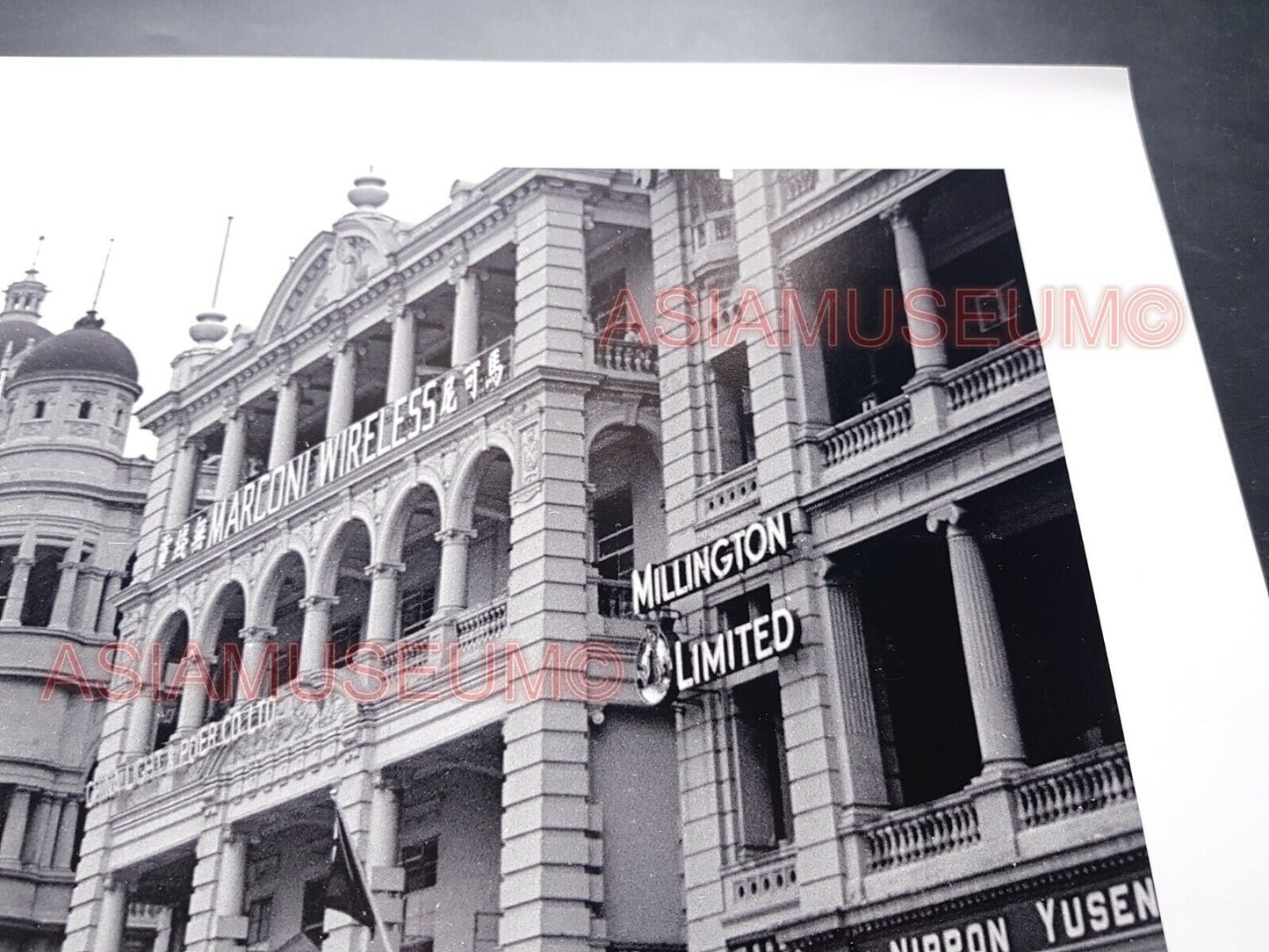 40's Large HONG KONG STAR FERRY TERMINAL WATERFRONT ROAD Old Vintage Photo 香港老照片