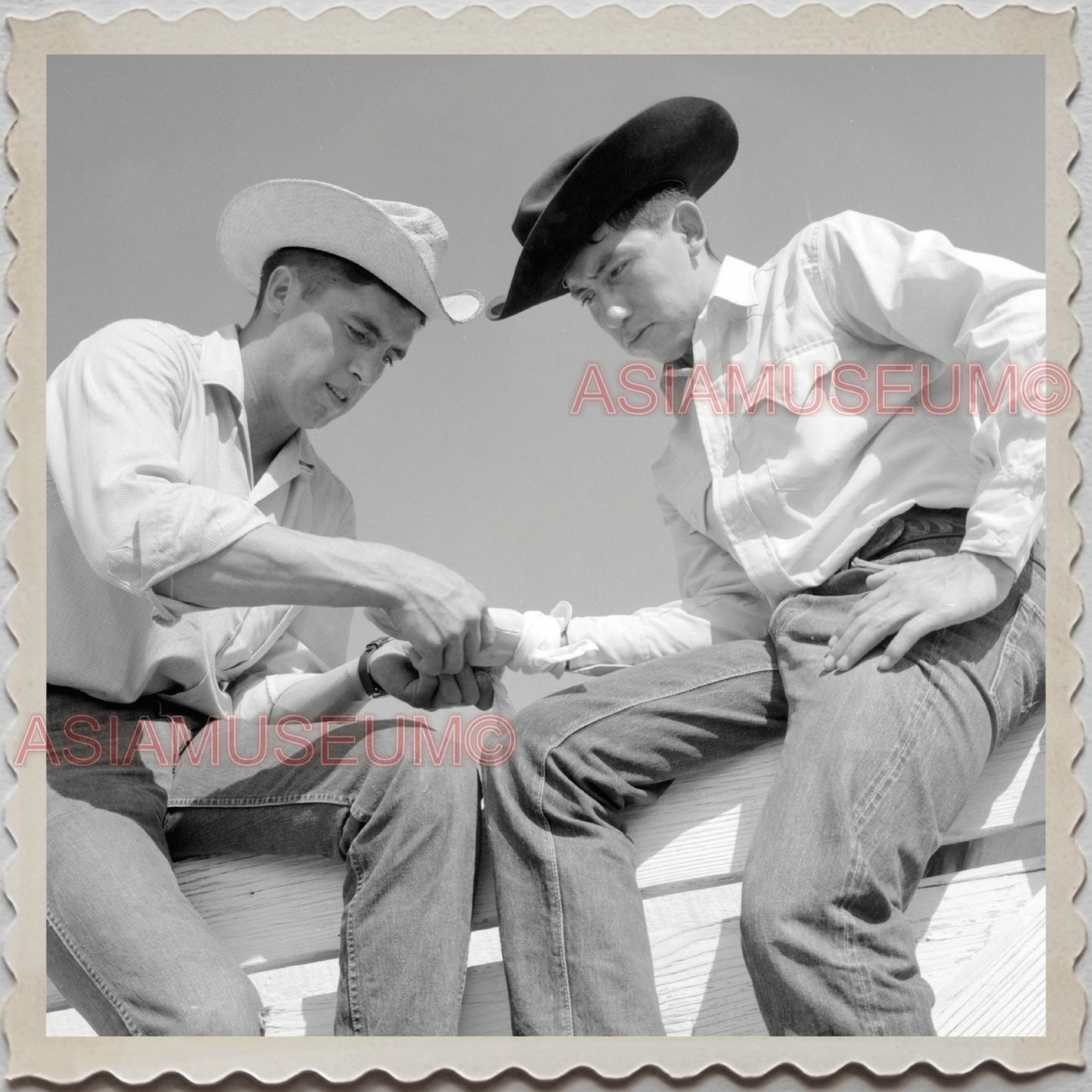 50s CROW TRIBE BIG HORN COUNTY MONTANA AGENCY COWBOY HORSE OLD USA Photo 10899