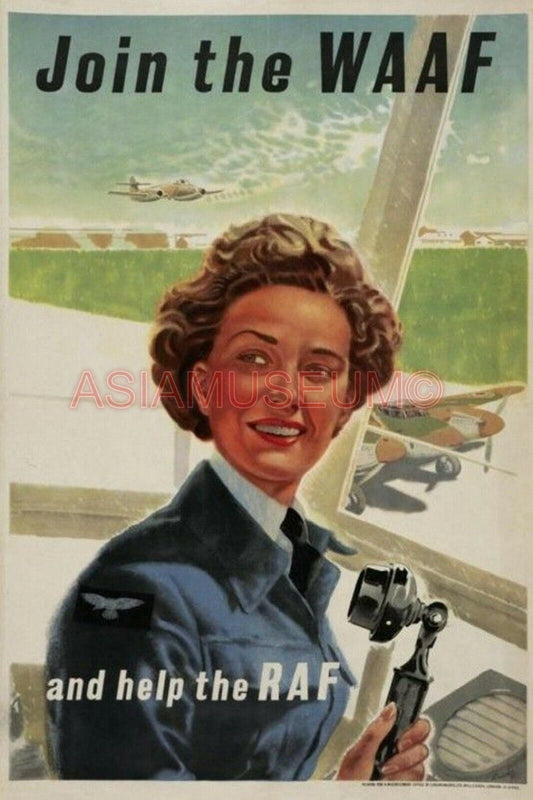 1945 WW2 USA AMERICA WAAF WOMEN HELP RAF PLANE AIRCRAFT WAR PROPAGANDA Postcard