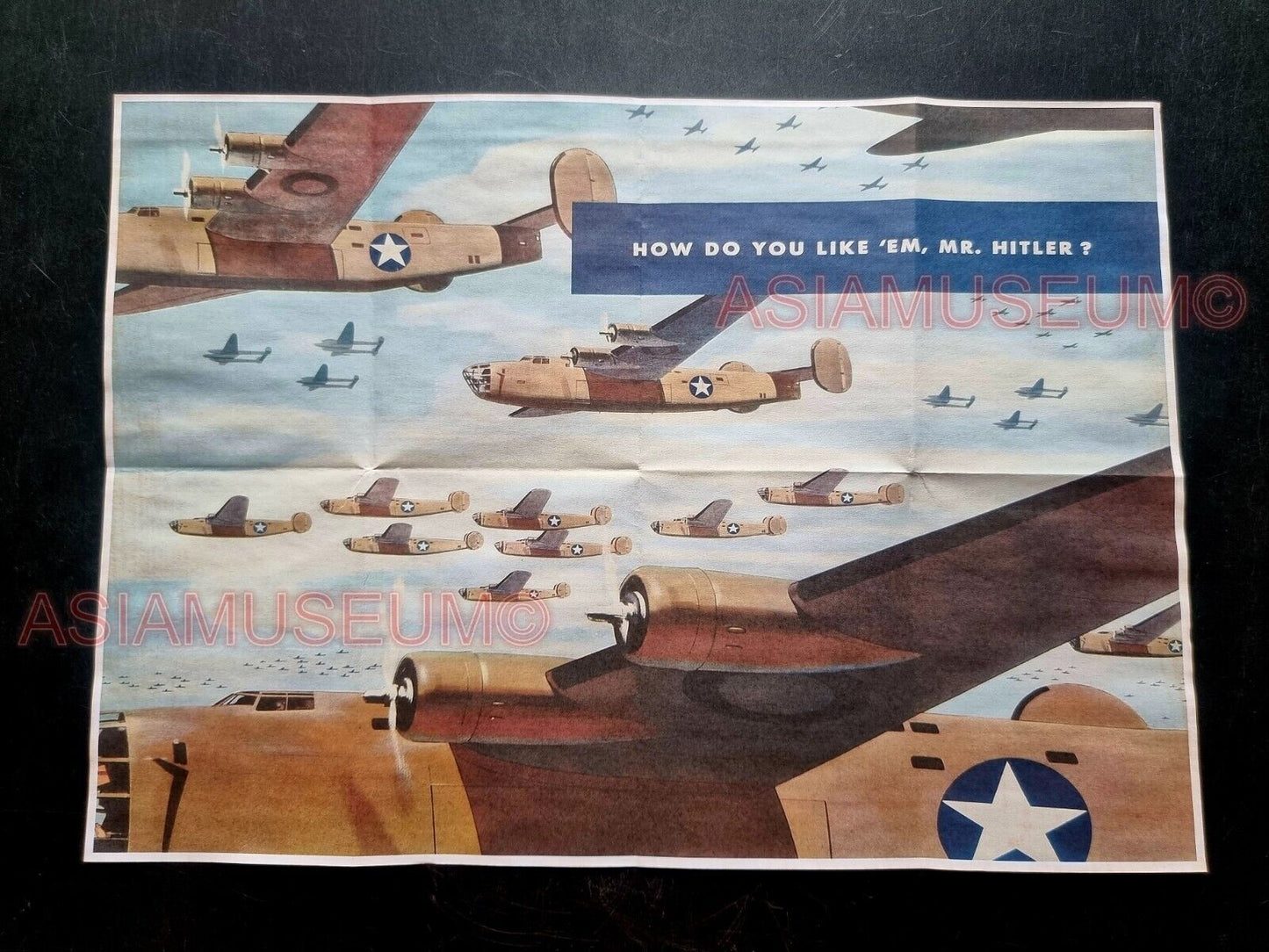 1943 WW2 USA AIRFORCE AIRPLANE AIRCRAFT BOMBER PILOT WAR PROPAGANDA POSTER 577