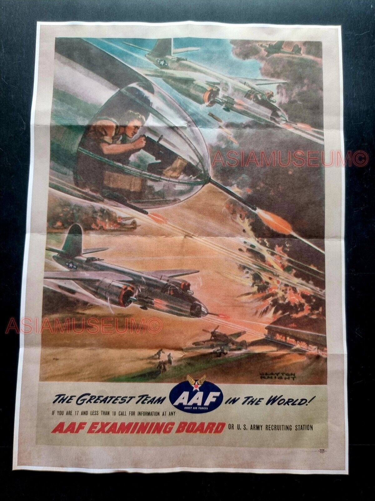 1943 WW2 USA AMERICA AIRFORCE AAF PILOT CADET BOMBER PLANE PROPAGANDA POSTER 511