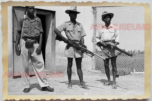 50s Vietnam SAIGON HO CHI MINH GUARD AIRFIELD AFRICAN SOLDIER Vintage Photo 1501