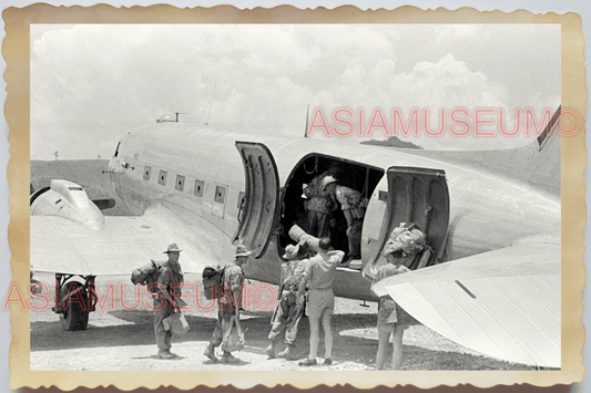 40s WW2 Vietnam MILITARY AIRFIELD PLANE CARGO AIRCRAFT ARMY Vintage Photo 26439