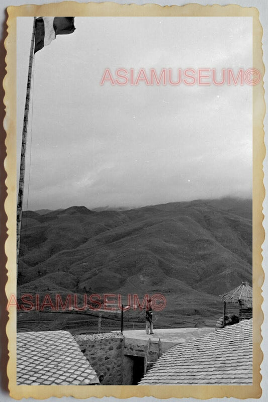 50s Vietnam SAIGON MOUNTAIN HILL VIEW PATROL GUARD ARMY WAR  Vintage Photo 556