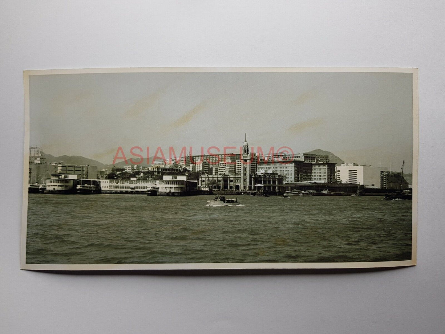 Hong Kong Panoramic Kowloon Ferry Terminal Clock Tower Photo Postcard RPPC #2609