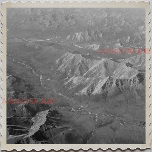 50s FAIRBANKS NORTH STAR BOROUGH ALASKA AERIAL VIEW HILL VINTAGE USA Photo 7680