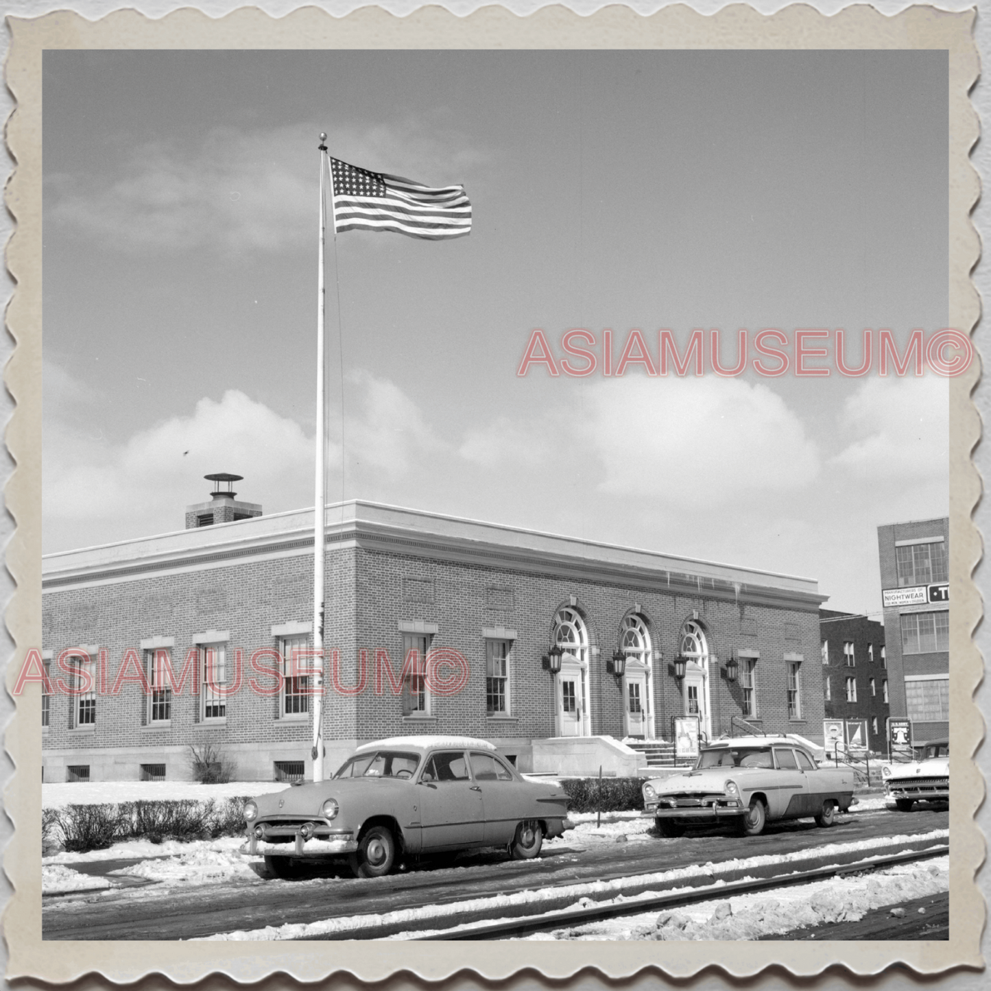 50s SUNBURY NORTHUMBERLAND PENNSYLVANIA POST OFFICE CAR VINTAGE USA Photo 8649