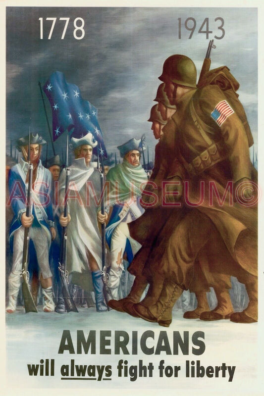 1943 WW2 USA AMERICA ARMY SOLDIER LIBERTY WAR PACIFIC NAVY PROPAGANDA Postcard