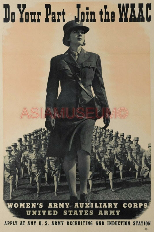 1942 WW2 USA UNITED STATES WOMEN ARMY AUXILIARY CORPS WAR   PROPAGANDA Postcard