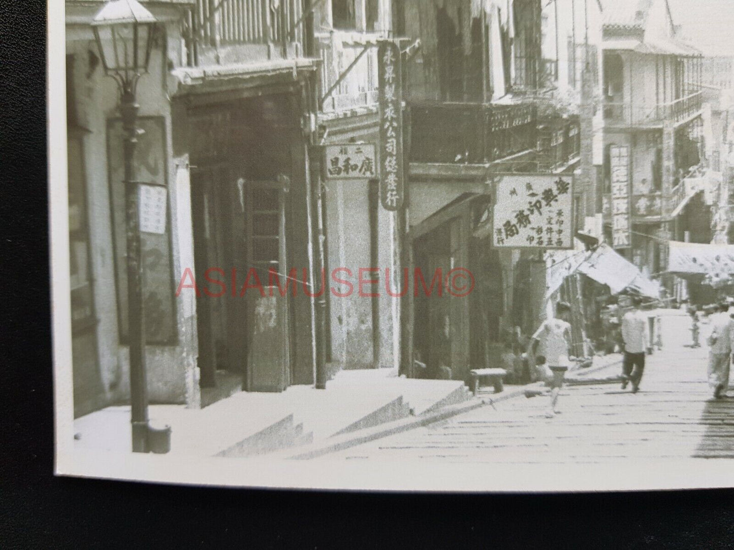 POTTINGER STREET CENTRAL STEPS MARKET WOMEN Hong Kong Photo Postcard RPPC #2478