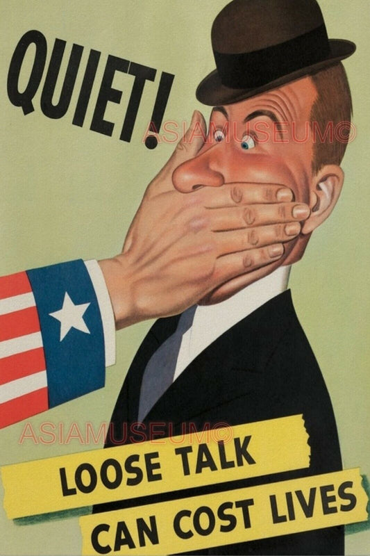 1942 WW2 PACIFIC WAR JAPAN USA LOOSE TALK COST LIVES AMERICA PROPAGANDA Postcard