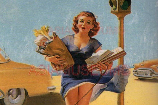 1943 WW2 USA AMERICA ALLIES WOMEN SEXY LADY GIRL PIN UP VINTAGE WAR Postcard