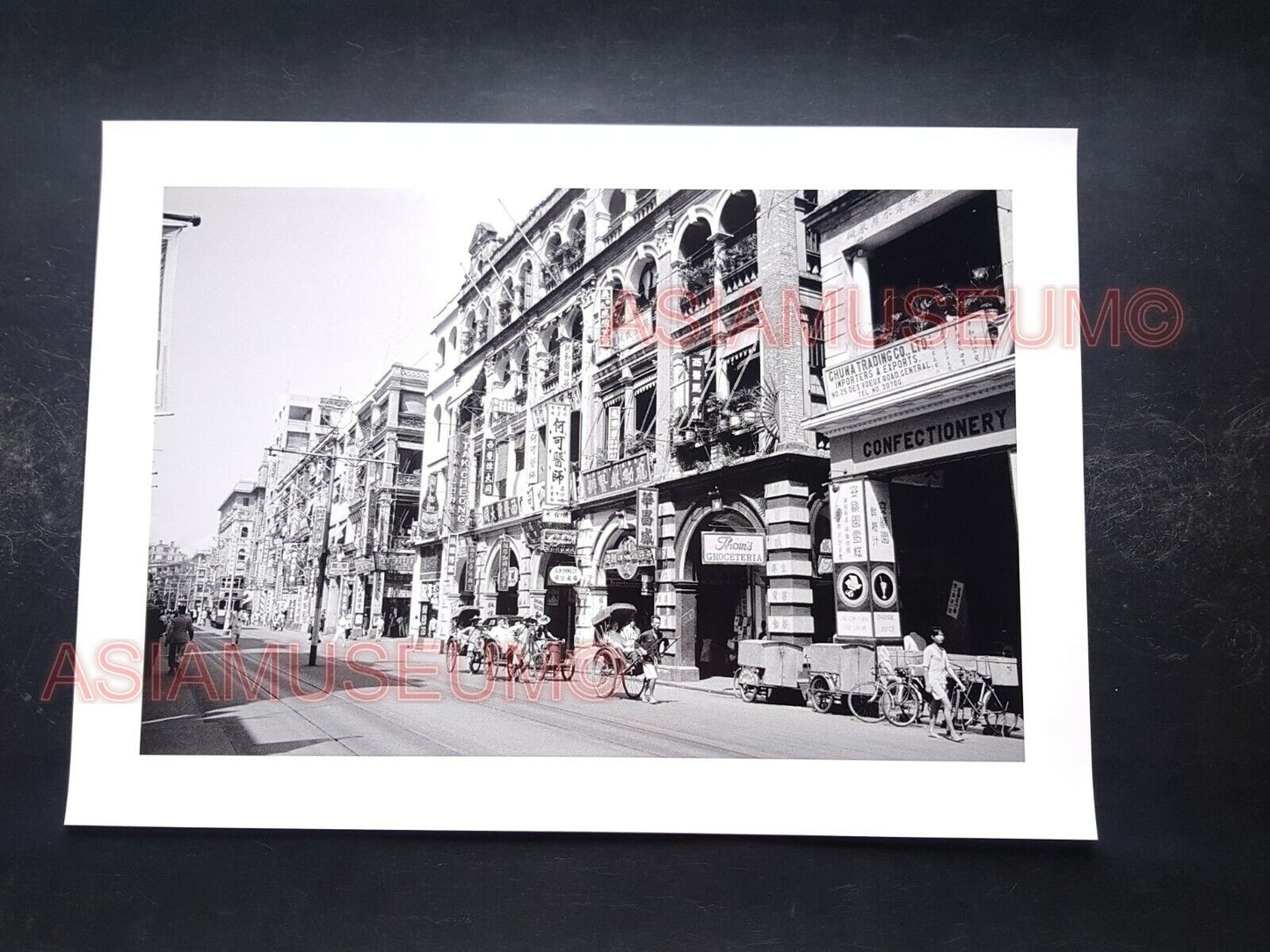 40's Des Voeux Road Central Hong Kong British Colony Street Vintage Photo 香港老照片