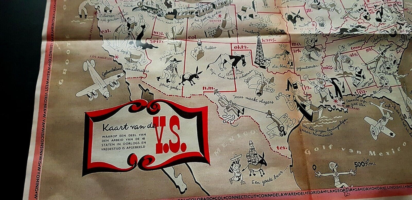 1939 WW2 AMERICA BEAR LANDSCAPE WAR MAP WASHINGTON AIRCRAFT WARSHIP FLAG POSTER