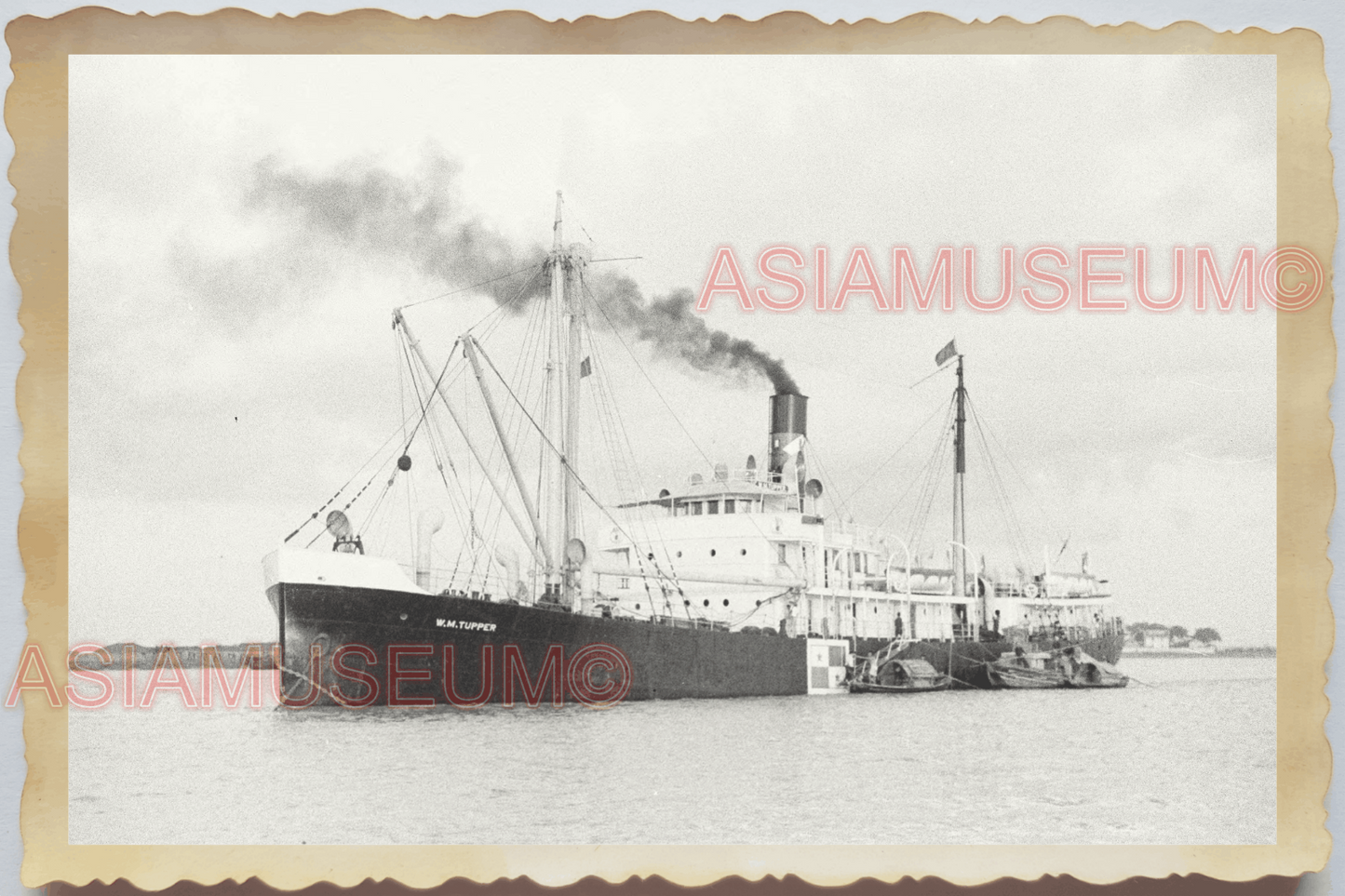 40s WW2 Vietnam Hanoi HALONG BAY CARGO SHIP CRUISE TUPPER  Vintage Photo 04248