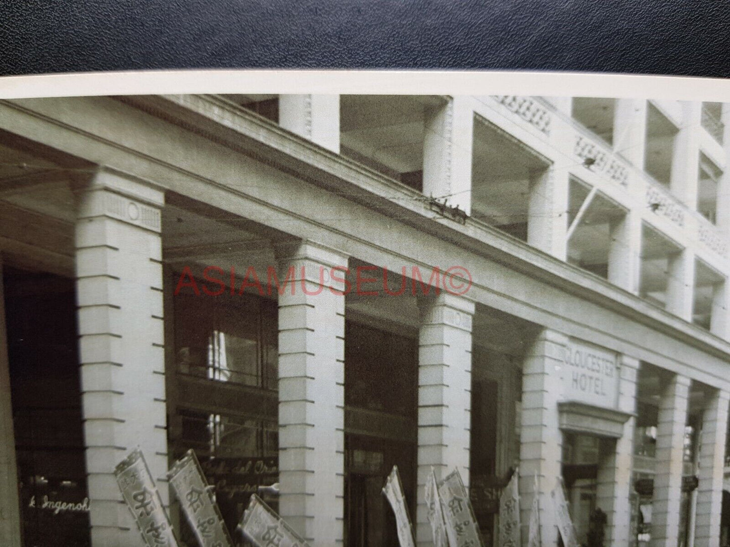 Gloucester Building Central Bus Des Voeux Street Hong Kong Photo Postcard RPPC