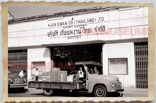 50s THAILAND BANGKOK FACTORY STORE TRUCK LORRY CARGO GODOWN Vintage Photo 37175