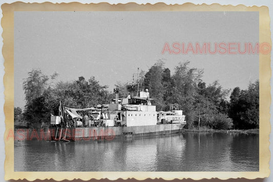 50s Vietnam War Saigon Ho Chi Minh Mekong River Ferry Ship  Vintage Photo #735