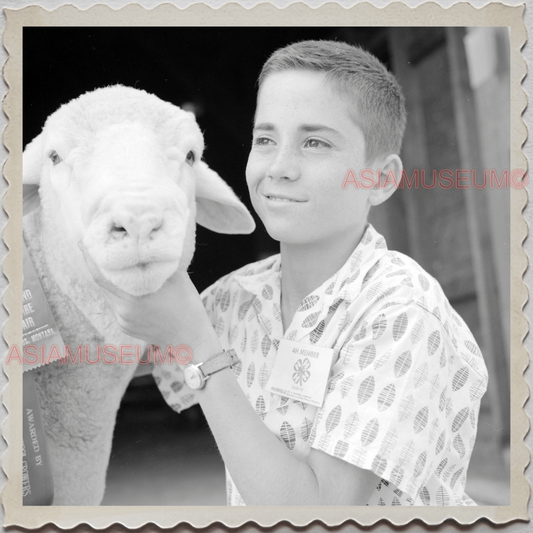 50s BILLINGS MONTANA FAIR YELLOWSTONE RIVER COWBOY SHEEP VINTAGE USA Photo 8486