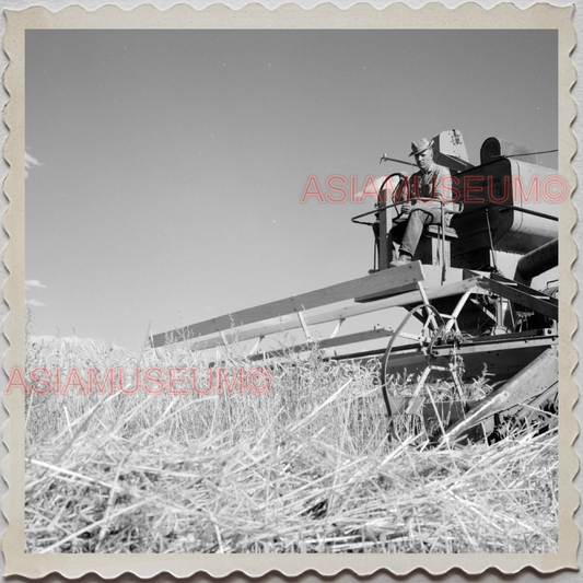 50s HARDIN TOWN BIG HORN COUNTY MONTANA FARMER HARVEST VINTAGE USA Photo 12519