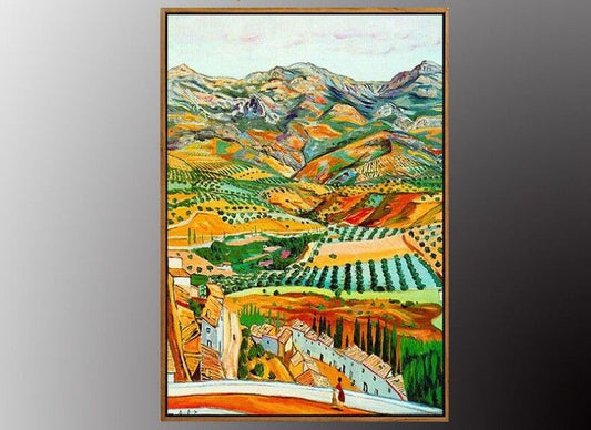 Rafael Zabaleta Landscape Fique Vault Art Print 50cm x 70cm WITH Gold FRAMED