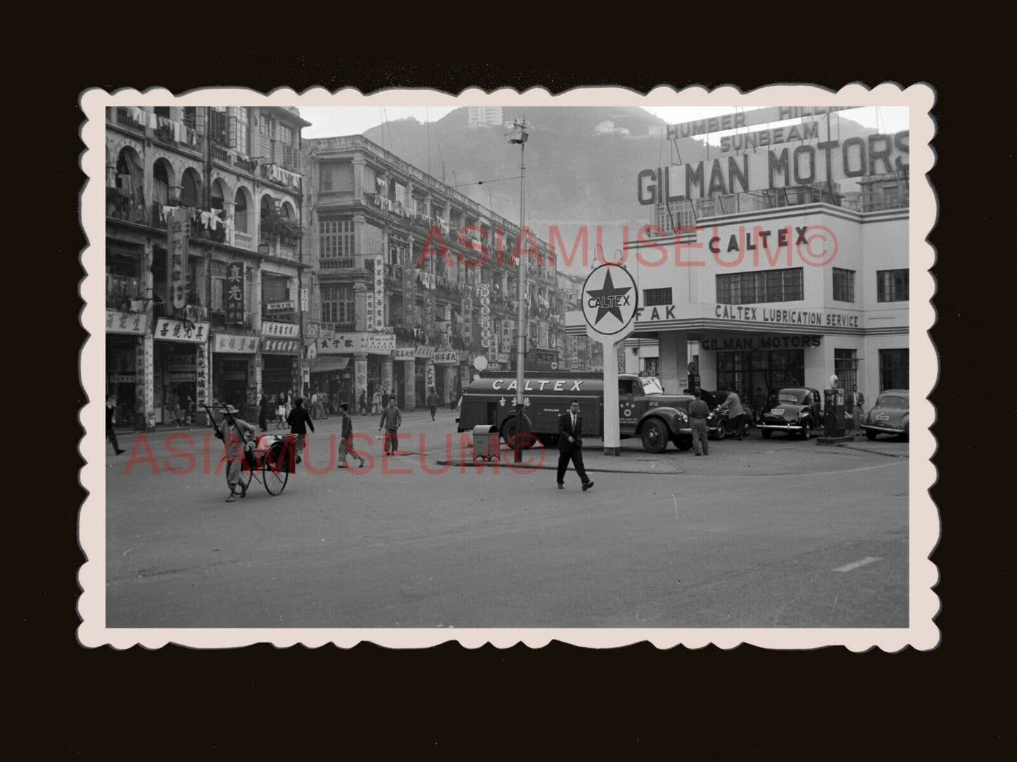 Texaco Gas Petrol Station Truck Wan Chai Vintage Hong Kong Photograph 香港旧照片 2883