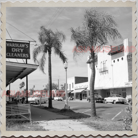 50s FROSTPROOF FLORIDA SHOPS STREET SCENE CAR US VINTAGE USA AMERICA Photo 10676