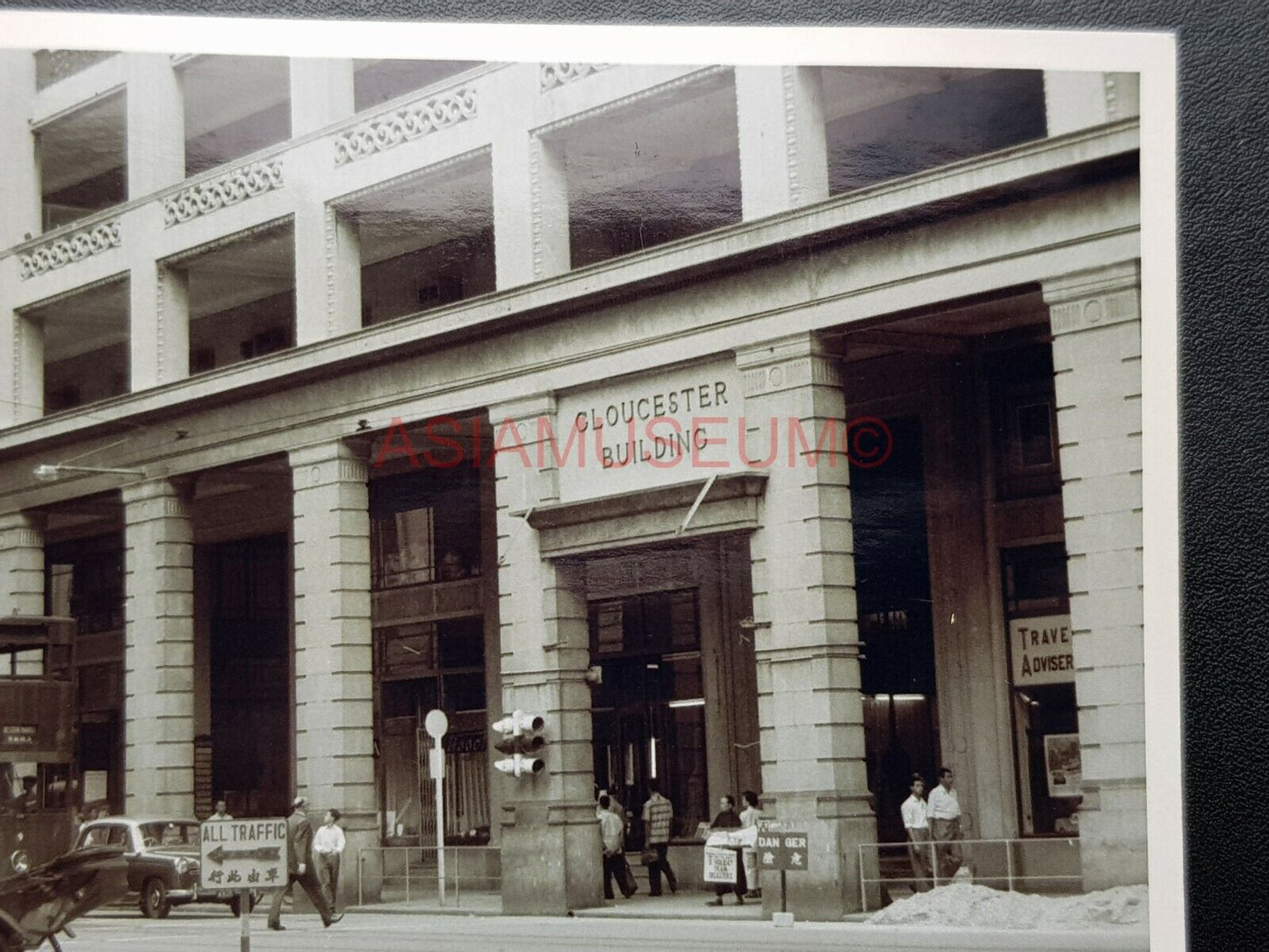 Gloucester Building Des Voeux Road Pedder Street Photo B&W Postcard RPPC 2454