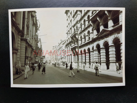 Central Queen's Road Lamp Post British Colonial  Hong Kong Photo Postcard RPPC