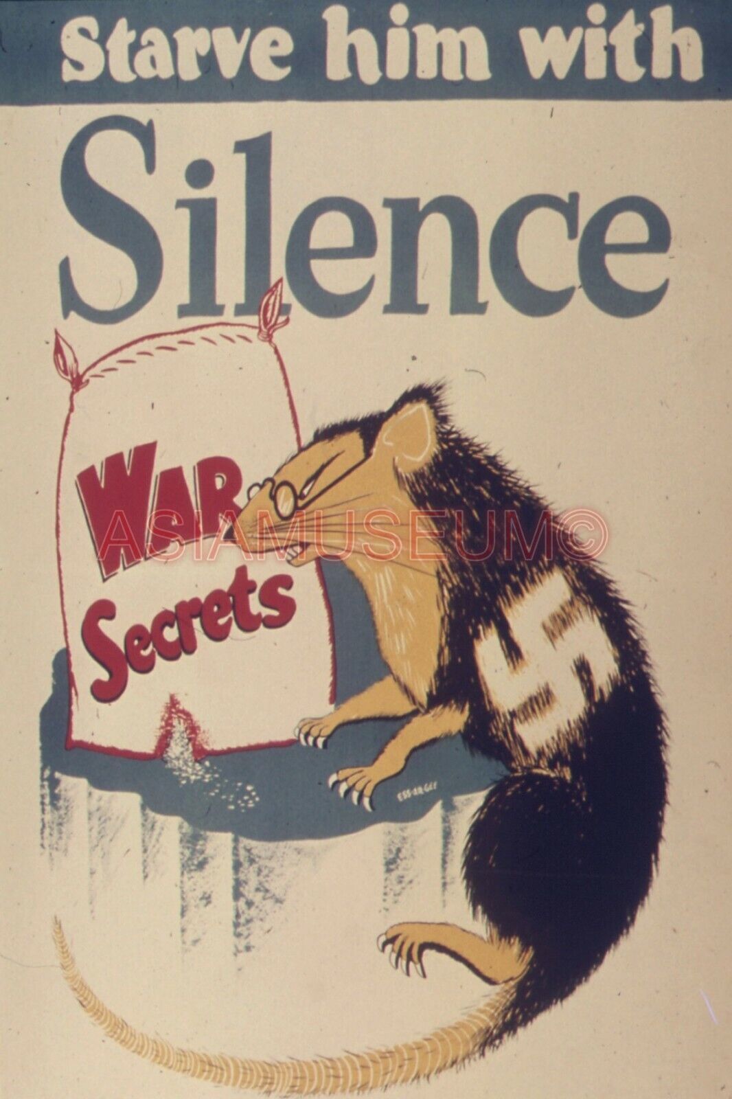 1941 WW2 USA CARELSS TALK COSTS LIVES RATS SPY SILENCE AXIS PROPAGANDA Postcard