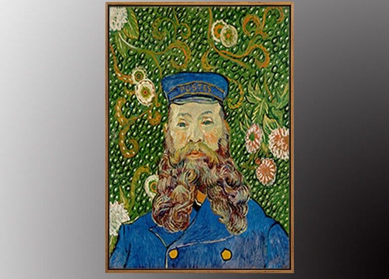 VAN GOGH Portrait of the Postman Joseph Roulin Painting Canvas with Gold FRAMED