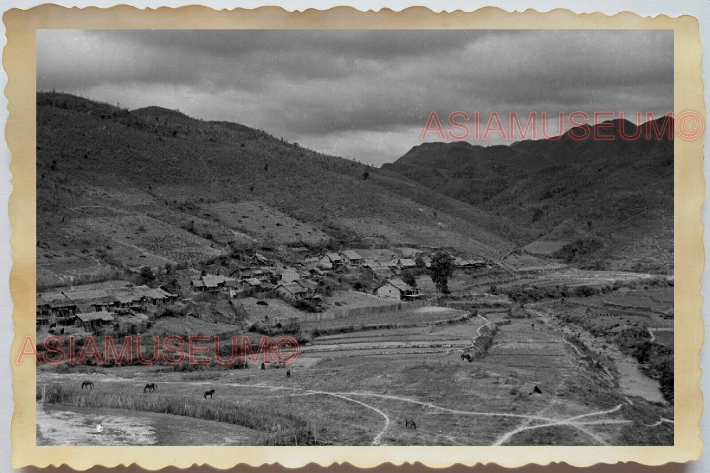 50s Vietnam Indochina Saigon Ho Chi Minh Mountain Military War Vintage Photo 557