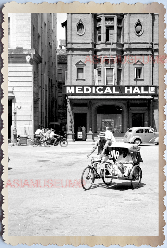 WW2 STREET SCENE BICYCLE RICKSHAW STORE SHOP SIGN TRAFFIC Singapore Photo 29923