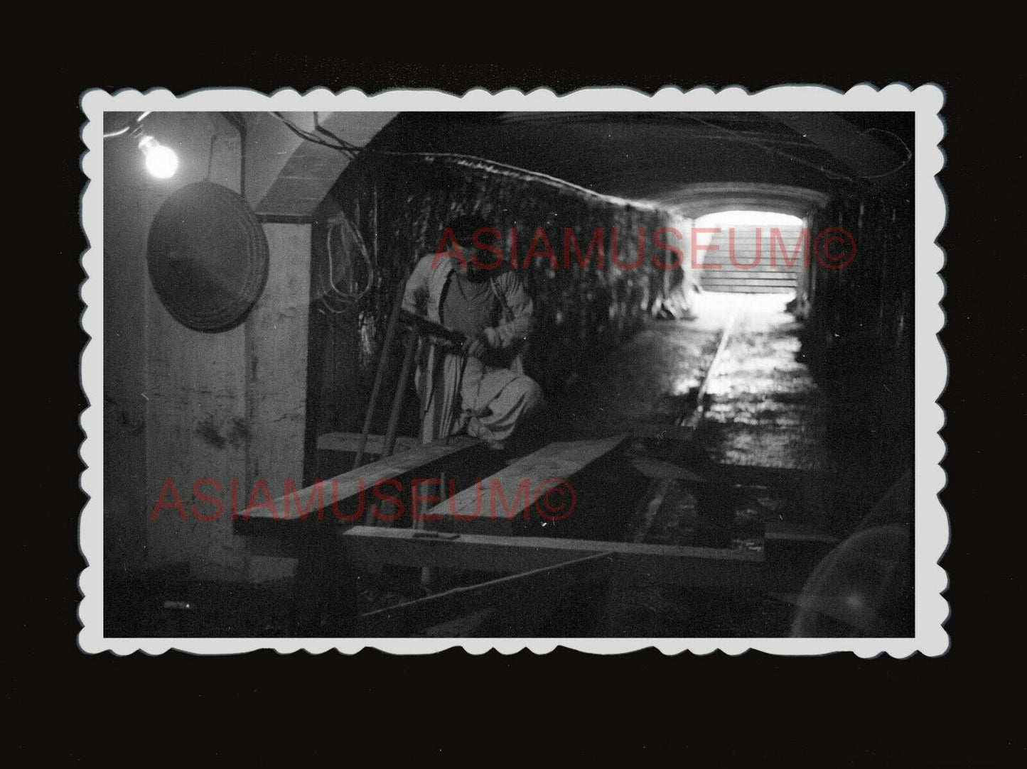 1940s British Air Raid Bunker Tunnel Vintage Old Hong Kong Photograph 香港老相片 1676