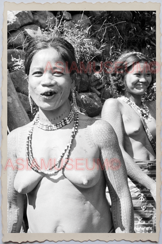 50s PHILIPPINES IFUGAO WOMEN YOUNG LADY TRIBE TATTOO TOPLESS VINTAGE Photo 24128