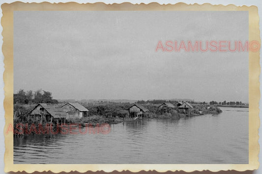 50s Vietnam SAIGON RIVER BOAT ARMY SOLDIER GUARD PATROL WAR Vintage Photo #1669