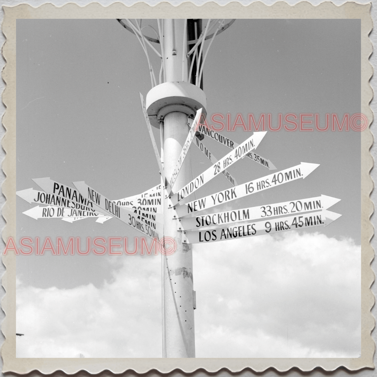 50s HAWAII OAHU HONOLULU WAIKIKI DIRECTION SIGN VINTAGE AMERICA USA Photo 11741