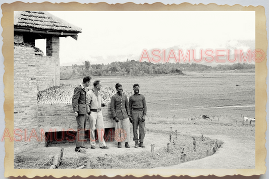 40s WW2 Vietnam FRENCH AFRICAN ARMY BORDER WATCH TOWER GUARD Vintage Photo 26654