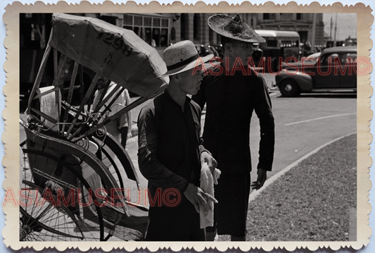 WW2 War Waterfront Street Scene Rickshaw Car Bus Building Singapore Photo 17803